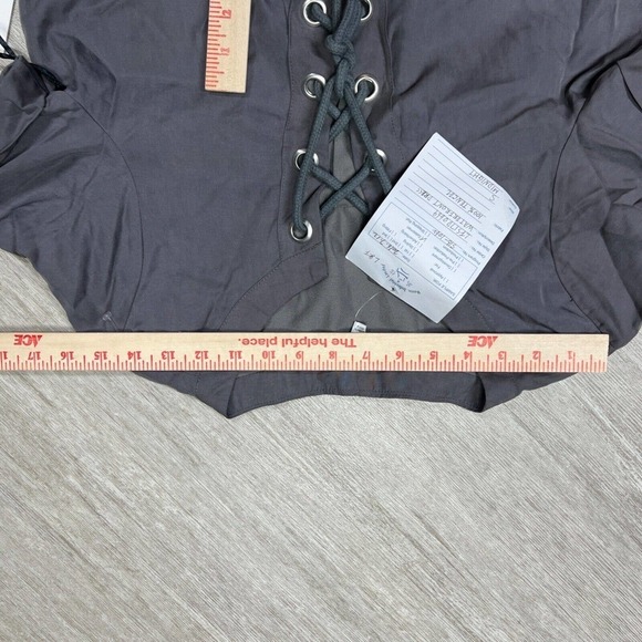 Lovers + Friends Waterfront Sheath Shift Shirt Dress Lace Up Gray Size Small - Picture 7 of 7